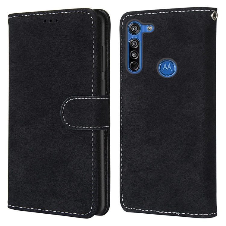 For Motorola Moto G8 Retro Frosted Horizontal Flip PU Leather Case with Holder & Card Slots & Wallet & Photo Frame