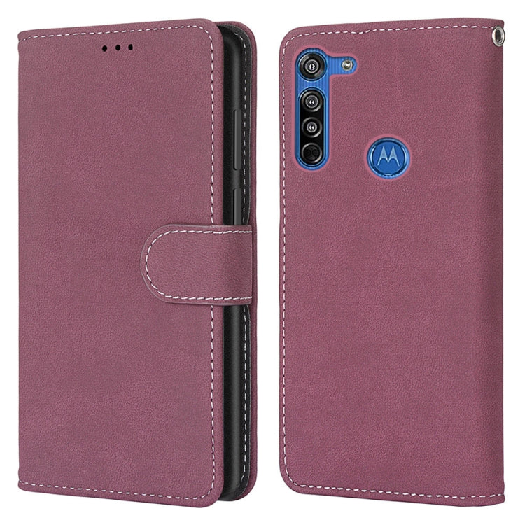 For Motorola Moto G8 Retro Frosted Horizontal Flip PU Leather Case with Holder & Card Slots & Wallet & Photo Frame