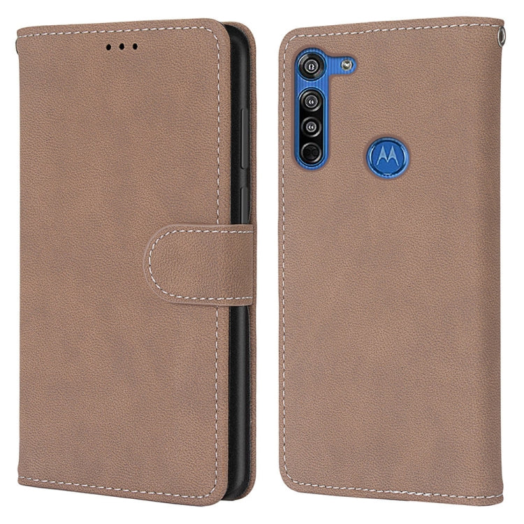 For Motorola Moto G8 Retro Frosted Horizontal Flip PU Leather Case with Holder & Card Slots & Wallet & Photo Frame