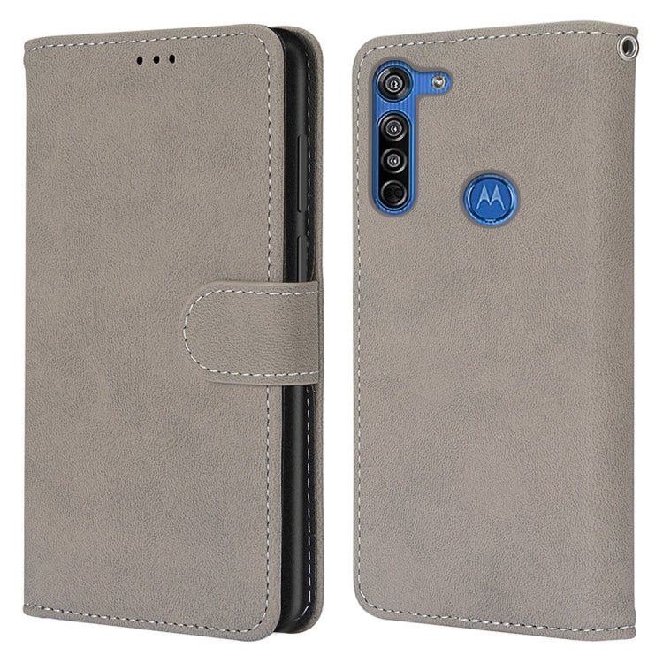 For Motorola Moto G8 Retro Frosted Horizontal Flip PU Leather Case with Holder & Card Slots & Wallet & Photo Frame