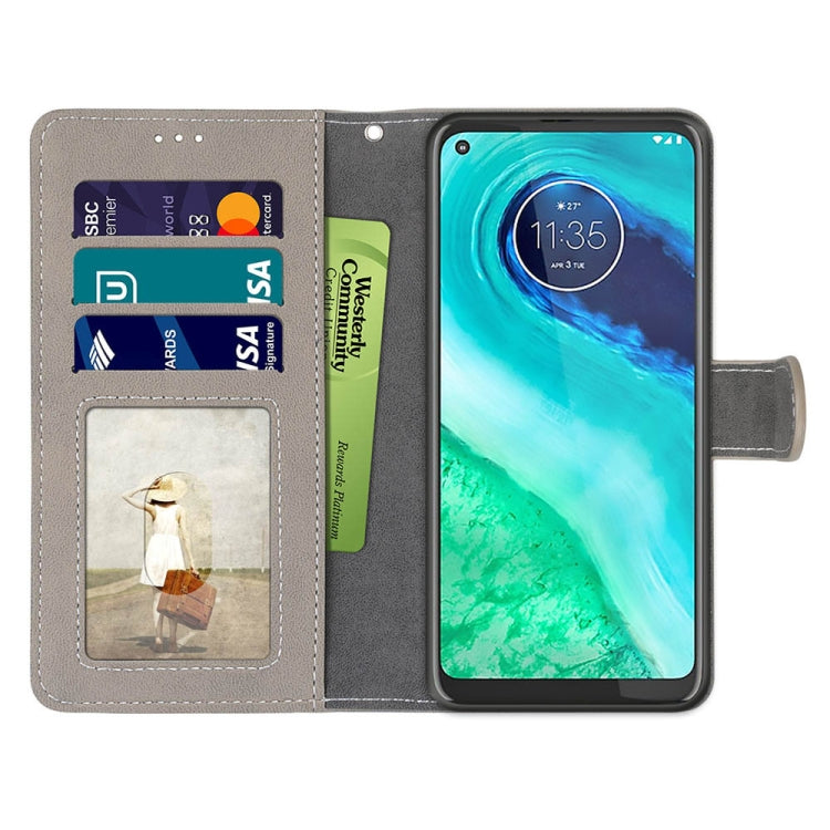 For Motorola Moto G8 Retro Frosted Horizontal Flip PU Leather Case with Holder & Card Slots & Wallet & Photo Frame