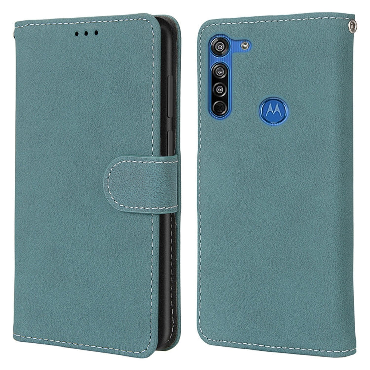 For Motorola Moto G8 Retro Frosted Horizontal Flip PU Leather Case with Holder & Card Slots & Wallet & Photo Frame