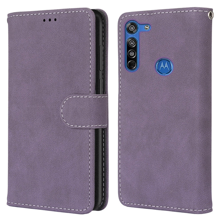 For Motorola Moto G8 Retro Frosted Horizontal Flip PU Leather Case with Holder & Card Slots & Wallet & Photo Frame