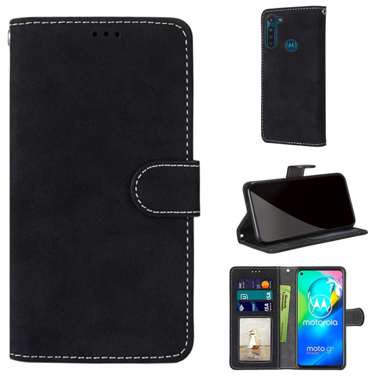 For Motorola Moto G8 Power Retro Frosted Horizontal Flip PU Leather Case with Holder & Card Slots & Wallet & Photo Frame