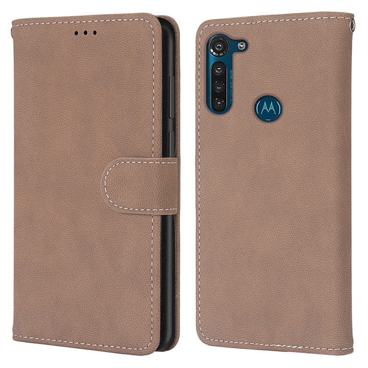 For Motorola Moto G8 Power Retro Frosted Horizontal Flip PU Leather Case with Holder & Card Slots & Wallet & Photo Frame