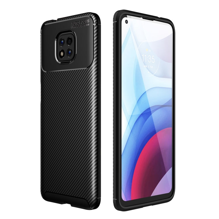 For Motorola Moto G Power (2021) Carbon Fiber Texture Shockproof TPU Case