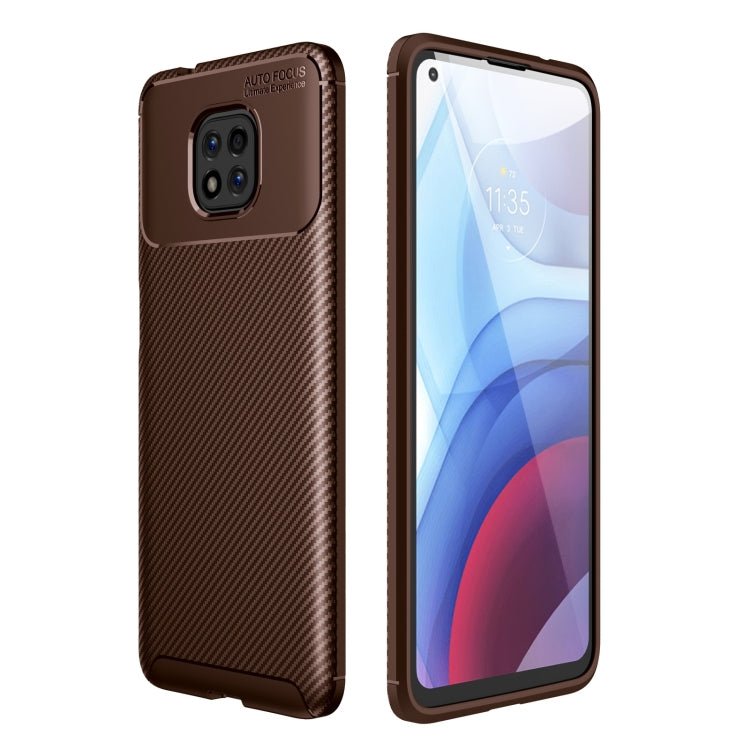 For Motorola Moto G Power (2021) Carbon Fiber Texture Shockproof TPU Case