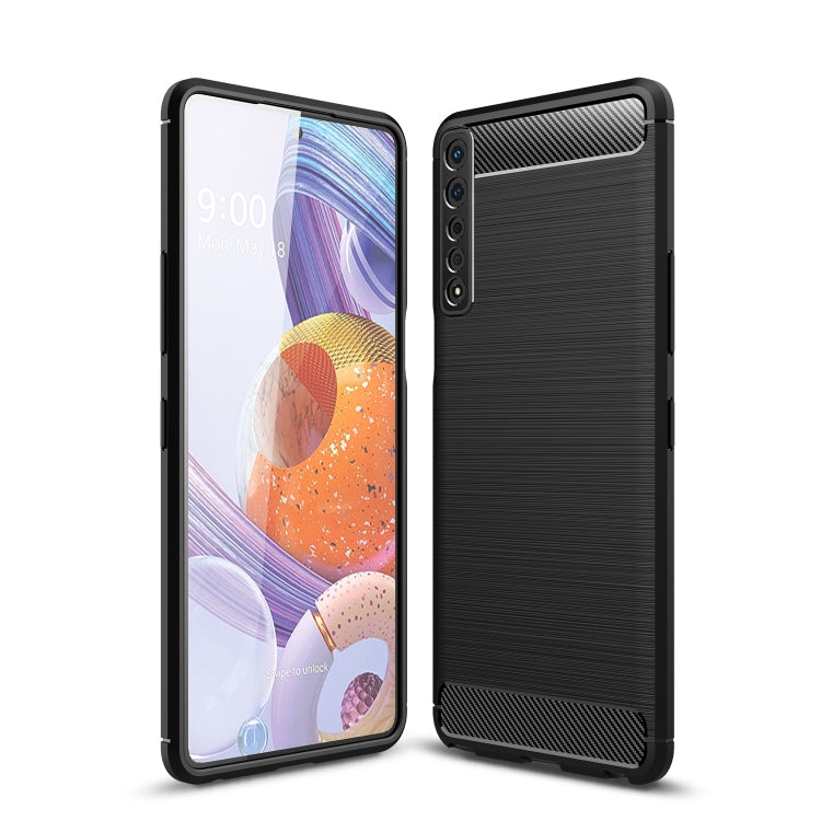 For LG Stylo 7 4G Brushed Texture Carbon Fiber TPU Case
