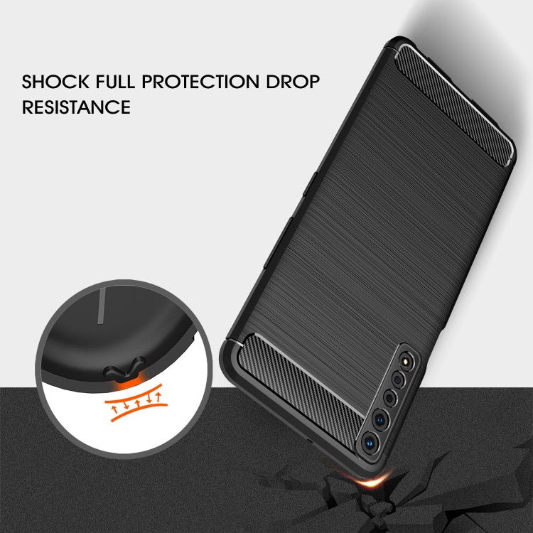 For LG Stylo 7 4G Brushed Texture Carbon Fiber TPU Case