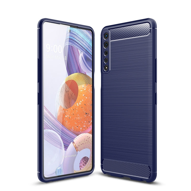 For LG Stylo 7 4G Brushed Texture Carbon Fiber TPU Case