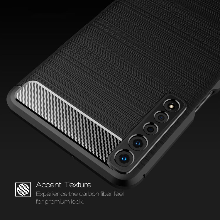 For LG Stylo 7 4G Brushed Texture Carbon Fiber TPU Case