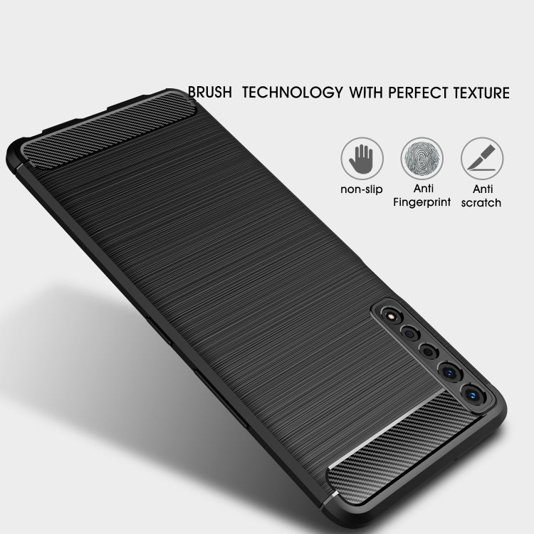 For LG Stylo 7 4G Brushed Texture Carbon Fiber TPU Case