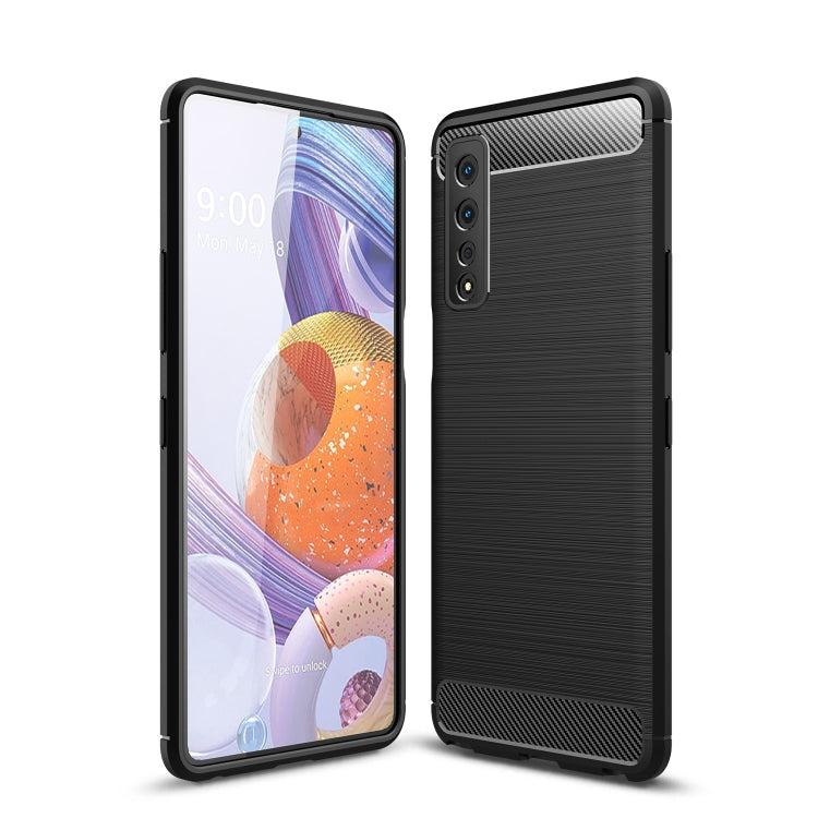 For LG Stylo 7 5G Brushed Texture Carbon Fiber TPU Case