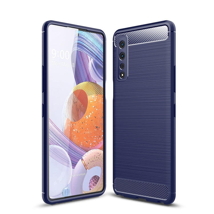 For LG Stylo 7 5G Brushed Texture Carbon Fiber TPU Case