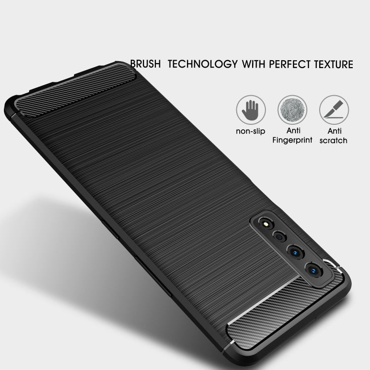 For LG Stylo 7 5G Brushed Texture Carbon Fiber TPU Case