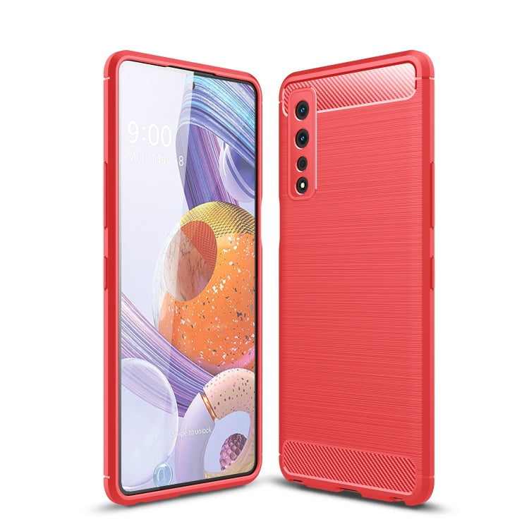 For LG Stylo 7 5G Brushed Texture Carbon Fiber TPU Case