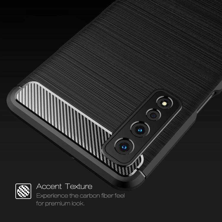 For LG Stylo 7 5G Brushed Texture Carbon Fiber TPU Case