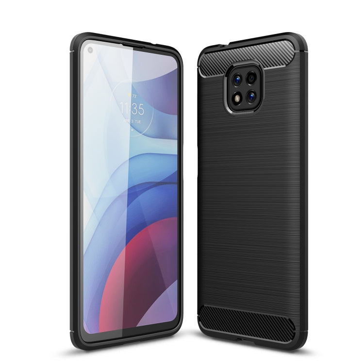 For Motorola Moto G Power (2021) Brushed Texture Carbon Fiber TPU Case