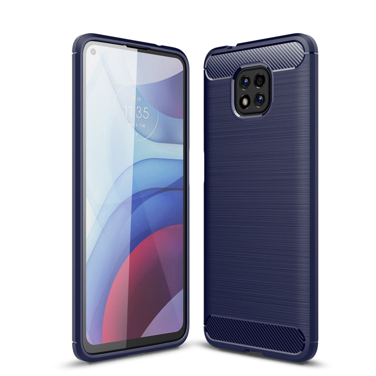 For Motorola Moto G Power (2021) Brushed Texture Carbon Fiber TPU Case