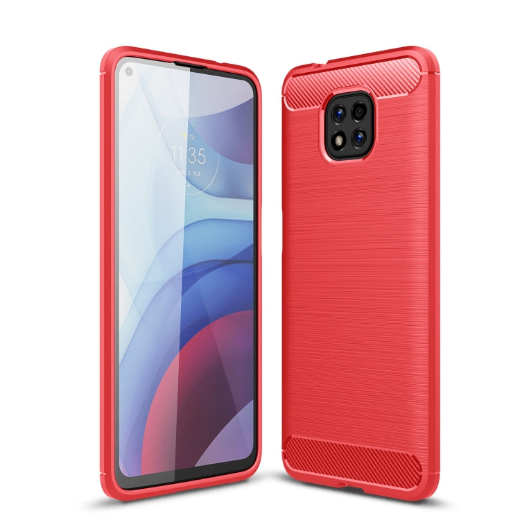 For Motorola Moto G Power (2021) Brushed Texture Carbon Fiber TPU Case