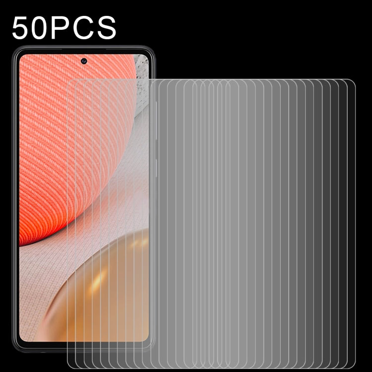 For Samsung Galaxy A72 5G / 4G 50 PCS 0.26mm 9H 2.5D Tempered Glass Film