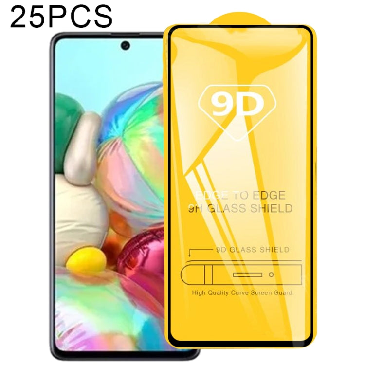 For Samsung Galaxy A72 4G 25 PCS 9D Full Glue Full Screen Tempered Glass Film