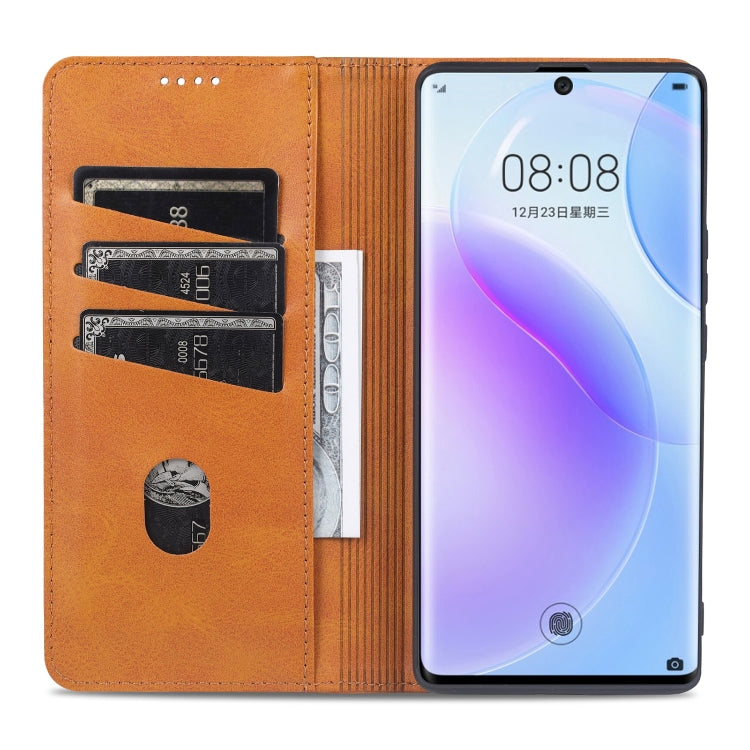 For Huawei nova 8 5G AZNS Magnetic Calf Texture Horizontal Flip Leather Case with Card Slots & Holder & Wallet