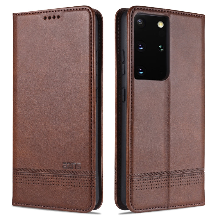 For Samsung Galaxy S21 Ultra 5G AZNS Magnetic Calf Texture Horizontal Flip Leather Case with Card Slots & Holder & Wallet