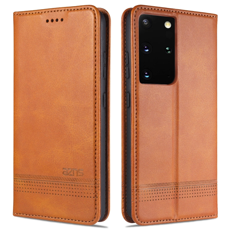 For Samsung Galaxy S21 Ultra 5G AZNS Magnetic Calf Texture Horizontal Flip Leather Case with Card Slots & Holder & Wallet