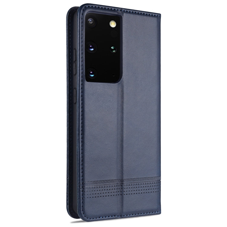 For Samsung Galaxy S21 Ultra 5G AZNS Magnetic Calf Texture Horizontal Flip Leather Case with Card Slots & Holder & Wallet