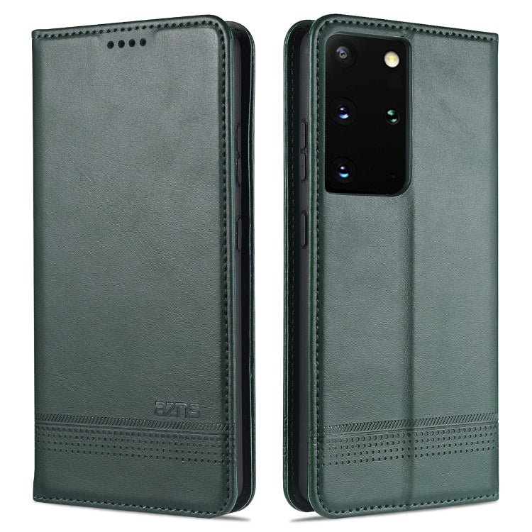 For Samsung Galaxy S21 Ultra 5G AZNS Magnetic Calf Texture Horizontal Flip Leather Case with Card Slots & Holder & Wallet