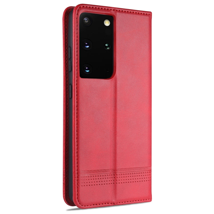 For Samsung Galaxy S21 Ultra 5G AZNS Magnetic Calf Texture Horizontal Flip Leather Case with Card Slots & Holder & Wallet