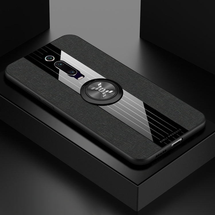 For Xiaomi Mi 9T / Redmi K20 XINLI Stitching Cloth Texture Shockproof TPU Protective Case with Ring Holder