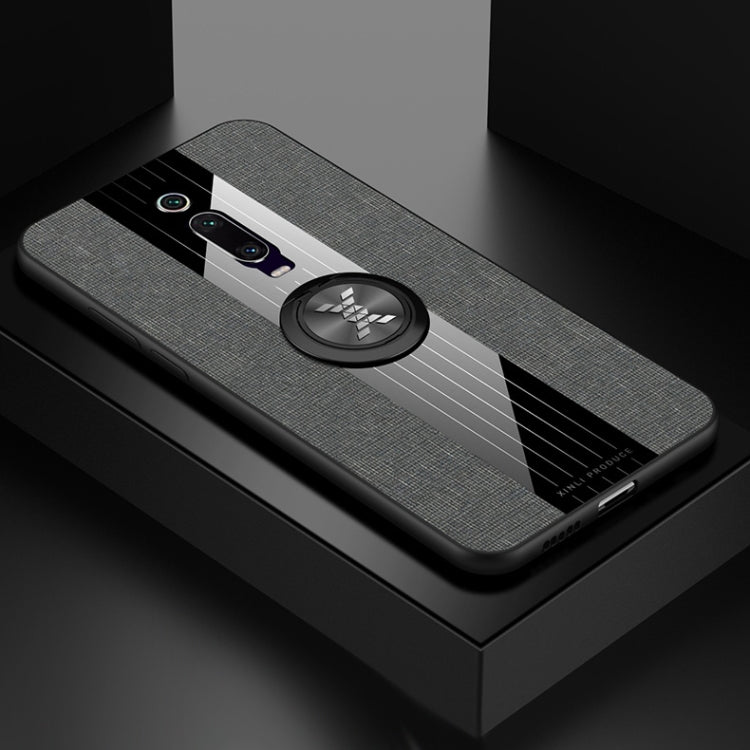 For Xiaomi Mi 9T / Redmi K20 XINLI Stitching Cloth Texture Shockproof TPU Protective Case with Ring Holder