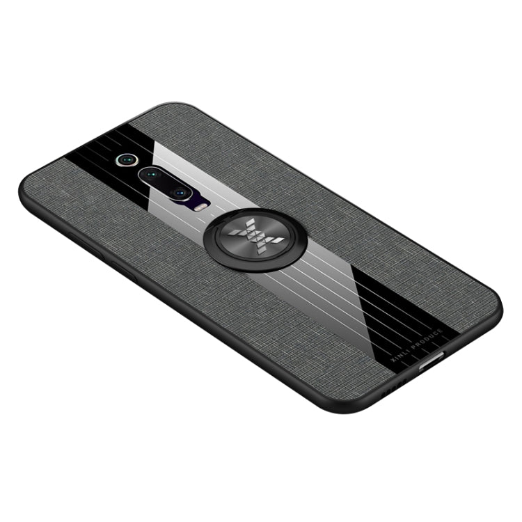 For Xiaomi Mi 9T / Redmi K20 XINLI Stitching Cloth Texture Shockproof TPU Protective Case with Ring Holder