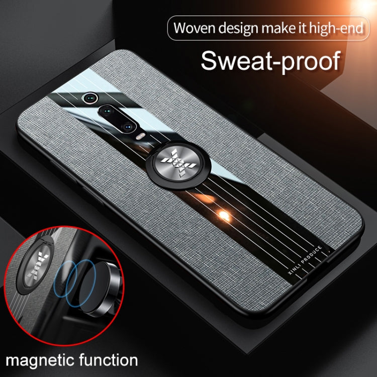 For Xiaomi Mi 9T / Redmi K20 XINLI Stitching Cloth Texture Shockproof TPU Protective Case with Ring Holder