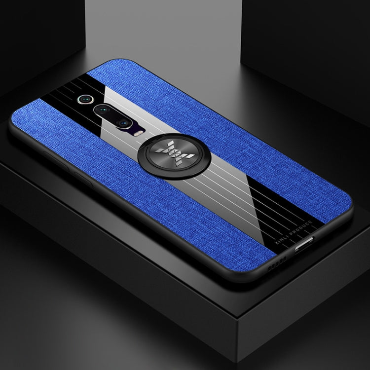 For Xiaomi Mi 9T / Redmi K20 XINLI Stitching Cloth Texture Shockproof TPU Protective Case with Ring Holder