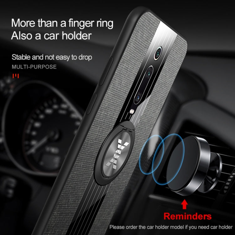 For Xiaomi Mi 9T / Redmi K20 XINLI Stitching Cloth Texture Shockproof TPU Protective Case with Ring Holder