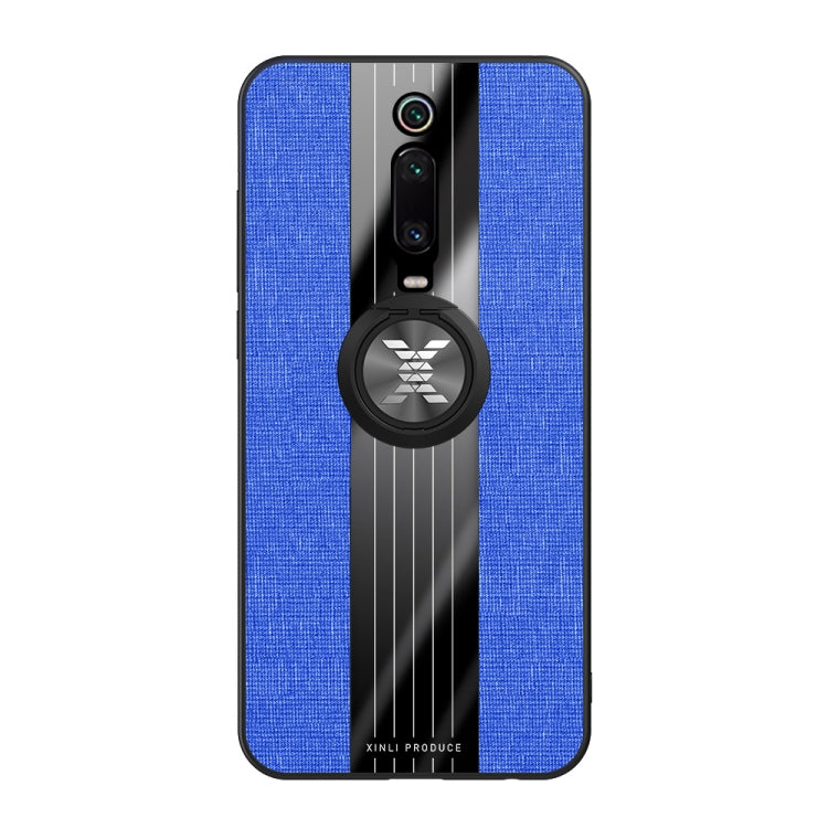 For Xiaomi Mi 9T / Redmi K20 XINLI Stitching Cloth Texture Shockproof TPU Protective Case with Ring Holder