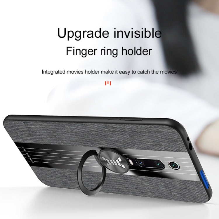 For Xiaomi Mi 9T / Redmi K20 XINLI Stitching Cloth Texture Shockproof TPU Protective Case with Ring Holder