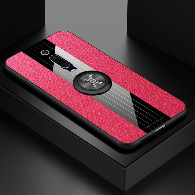 For Xiaomi Mi 9T / Redmi K20 XINLI Stitching Cloth Texture Shockproof TPU Protective Case with Ring Holder