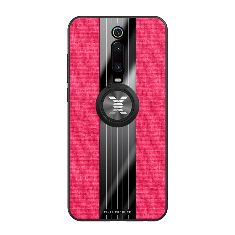 For Xiaomi Mi 9T / Redmi K20 XINLI Stitching Cloth Texture Shockproof TPU Protective Case with Ring Holder
