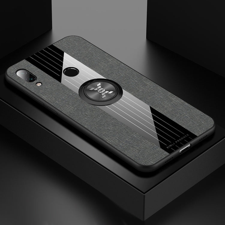 For Xiaomi Redmi Note 7 XINLI Stitching Cloth Texture Shockproof TPU Protective Case with Ring Holder