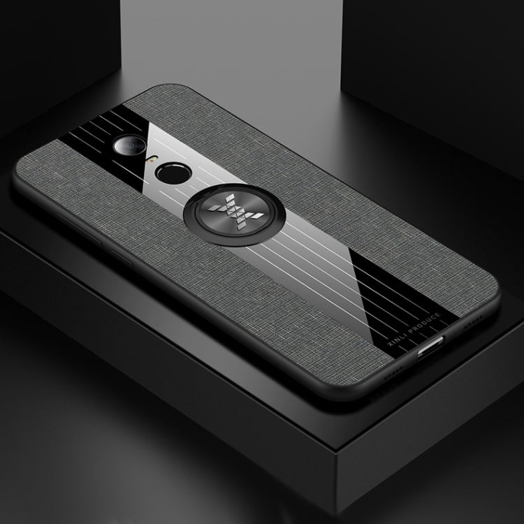 For Xiaomi Redmi 5 Plus XINLI Stitching Cloth Texture Shockproof TPU Protective Case with Ring Holder