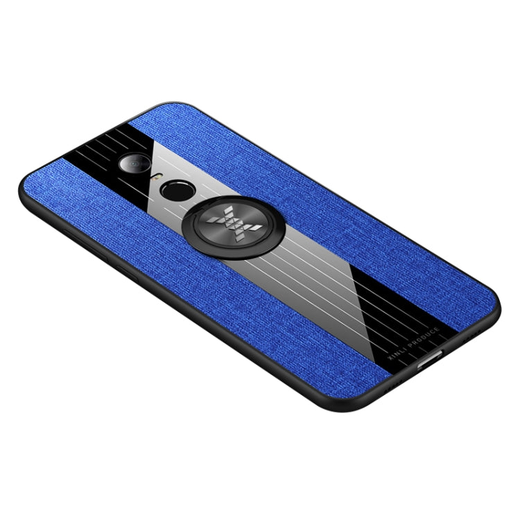 For Xiaomi Redmi 5 Plus XINLI Stitching Cloth Texture Shockproof TPU Protective Case with Ring Holder