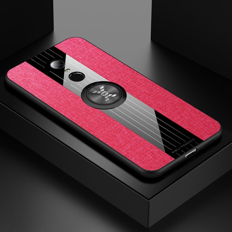For Xiaomi Redmi 5 Plus XINLI Stitching Cloth Texture Shockproof TPU Protective Case with Ring Holder