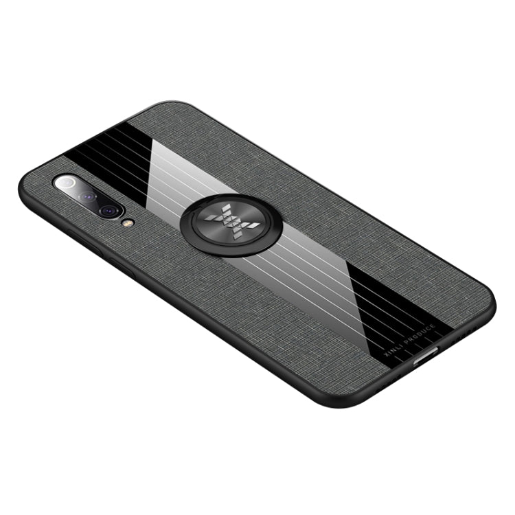 For Xiaomi Mi 9 XINLI Stitching Cloth Texture Shockproof TPU Protective Case with Ring Holder
