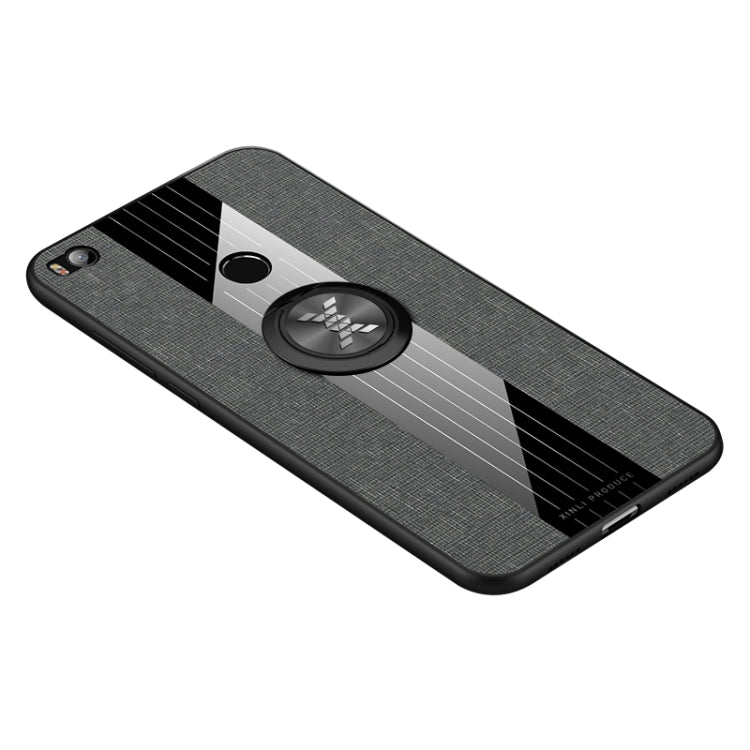 For Xiaomi Mi Max 2 XINLI Stitching Cloth Texture Shockproof TPU Protective Case with Ring Holder