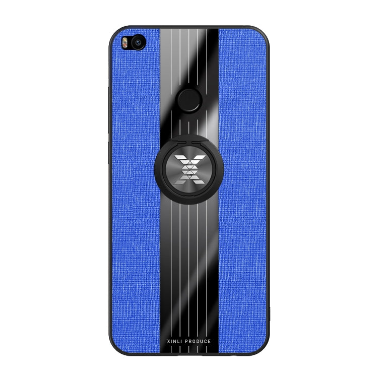 For Xiaomi Mi Max 2 XINLI Stitching Cloth Texture Shockproof TPU Protective Case with Ring Holder