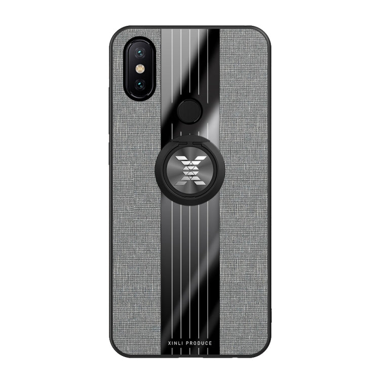 For Xiaomi Mi 6X / A2 XINLI Stitching Cloth Texture Shockproof TPU Protective Case with Ring Holder